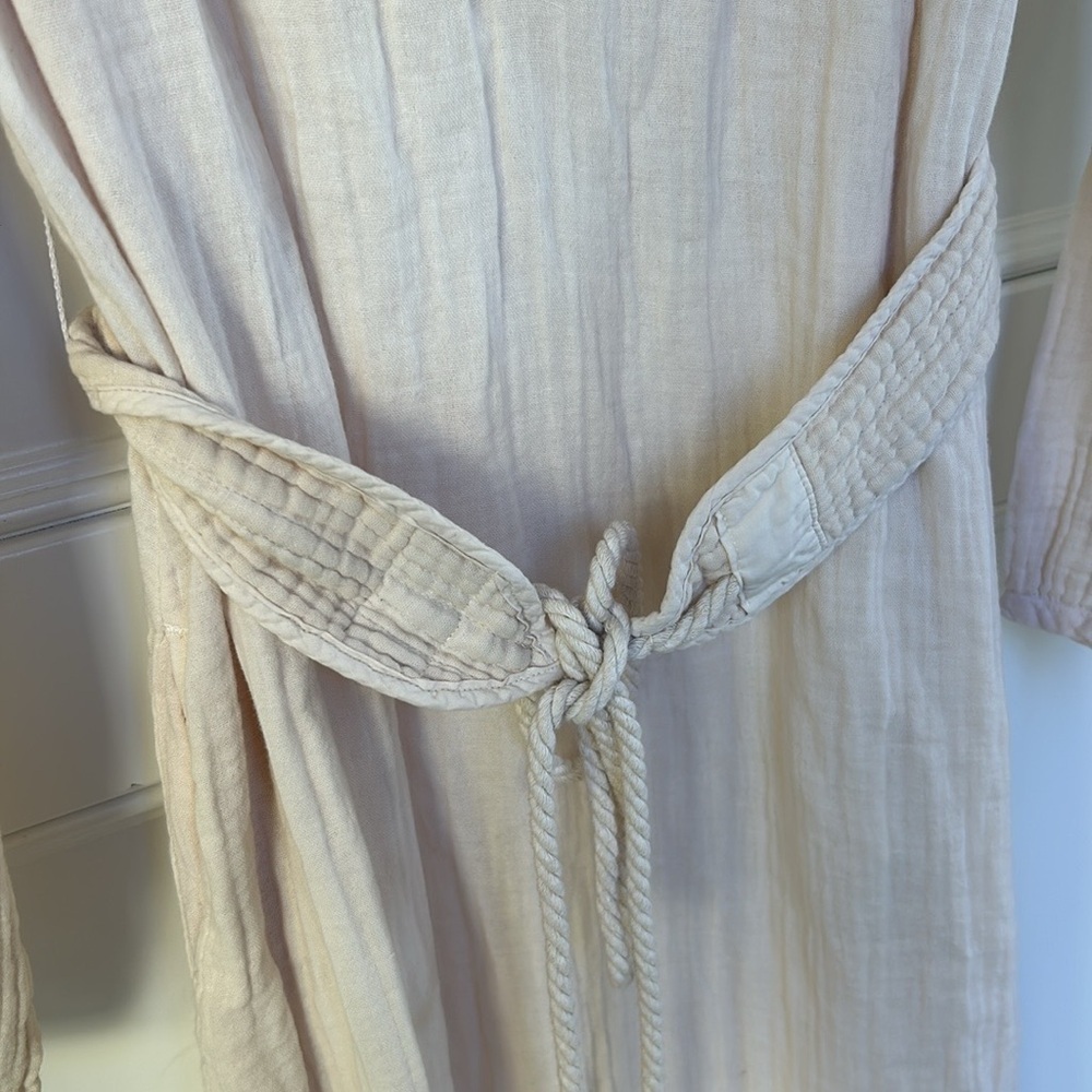 XIRENA Faith Henley Button Down Belted Dress in Oat Cream Color Size Small - Picture 7 of 16